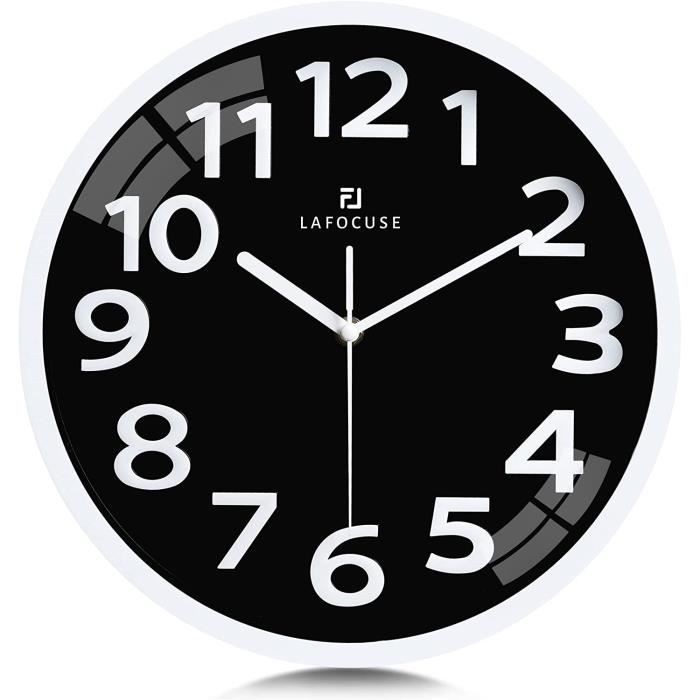 Horloge Murale Design 30 Cm Grise Joeji's Kitchen - Silencieuse (sans Tic-tac) - Pour Cuisine, Salon, Chambre - Fonctionne Avec 1 Pile AA