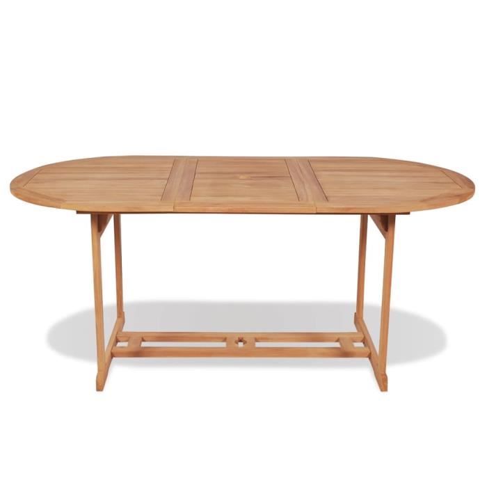 hmf© table de jardin décor - table d'extérieur table de salle à manger de jardin - 180x90x75 cm bois de teck solide 77652
