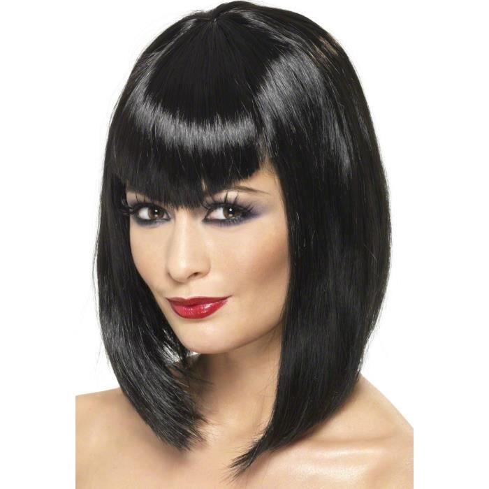 Perruque noire carr plongeant femme Taille Unique Cdiscount
