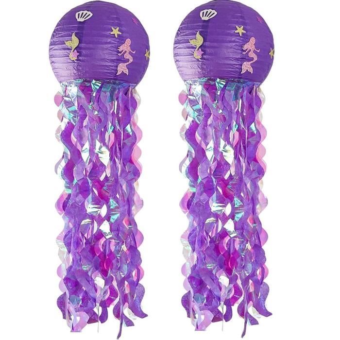Lanternes Méduses Décoratives 4 Pièces - Décoration Fête, Baby Shower, Mariage, éclairage LED Inclus - 1