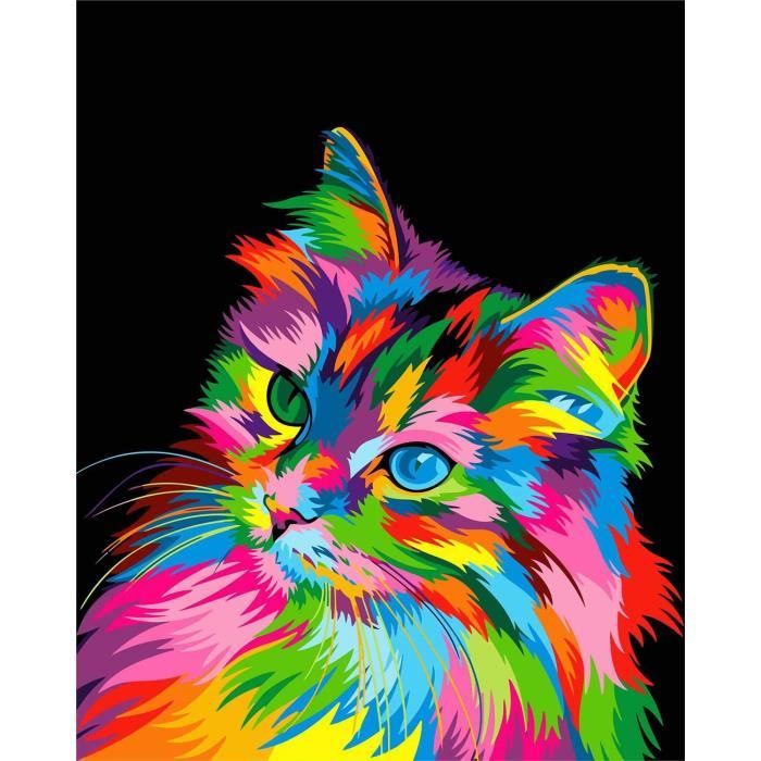 Tableau Enfant Wiskalon Peinture Par Numero Kit Bricolage Peinture Agrave Lhuile Avec Brosses Et Peintures Acryliques Chat C1117 Cdiscount Beaux Arts Et Loisirs Creatifs