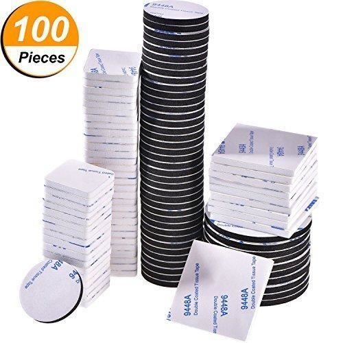 50 Pcs Double Mousse Adh/ésif Pad De Mousse Ruban De Mousse Noir 2,7 cm Carr/é Collant Pads Pads De Montage