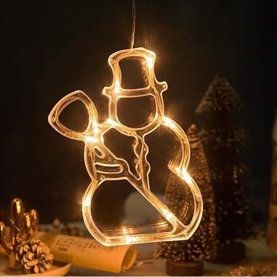 Guirlande De Noël Bonhomme De Neige LED - Décoration Intérieure/extérieure Pour Porte, Mur, Cheminée, Noir/rouge