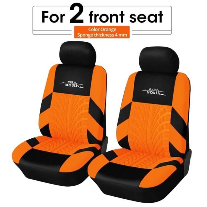 Orange 2 pcs -Housses de siège de voiture complètes, pour Peugeot, Rio, K2,  Skoda, Jeep, Dodge - Cdiscount Auto