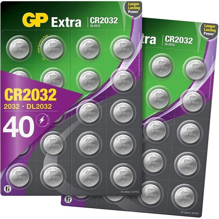Lot De 40 Piles CR2032 3V - Piles Bouton Lithium Pour Montres, Jouets, Télécommandes