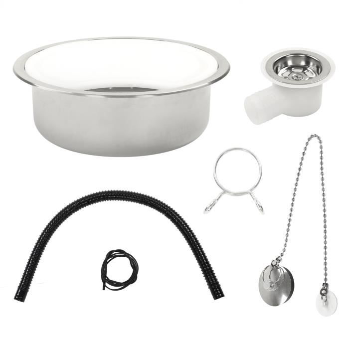 Kit évier Camping-car Acier Inox 304 - Cuve Unique Durable Pour Véhicules Aménagés