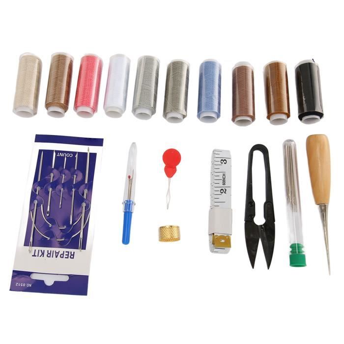 Kit Outils Couture Cuir 22 Pièces - Fil à Cire - Matériel Artisanat - Marque Handmade - Neuf