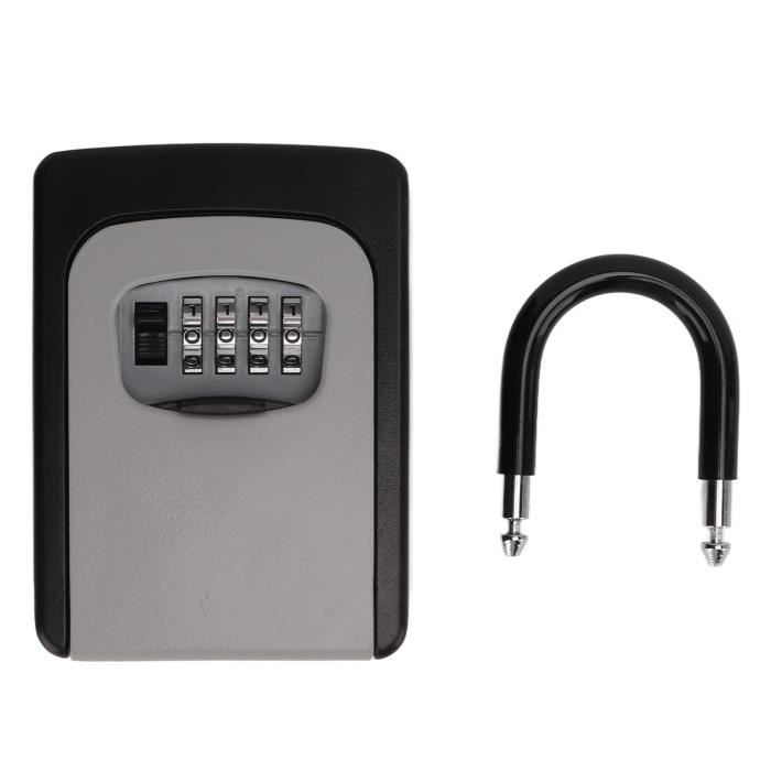 Coffre-Fort à Clés - Organisateur Mural Pour 64 Clés - En Acier - Cadenas à Clé - Noir