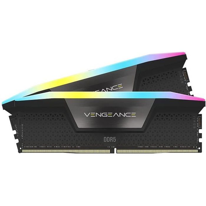 Mémoire RAM - CORSAIR - Vengeance RGB DDR5 RAM 32Go (2x16Go) 6000MHz CL30  Intel XMP Compatible iCUE - Noir (CMH32GX5M2B6000C30) - Cdiscount  Informatique