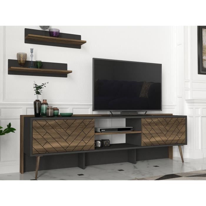 meuble tv - emob - talon - blanc - 183cm - 55cm - 34cm - contemporain - design