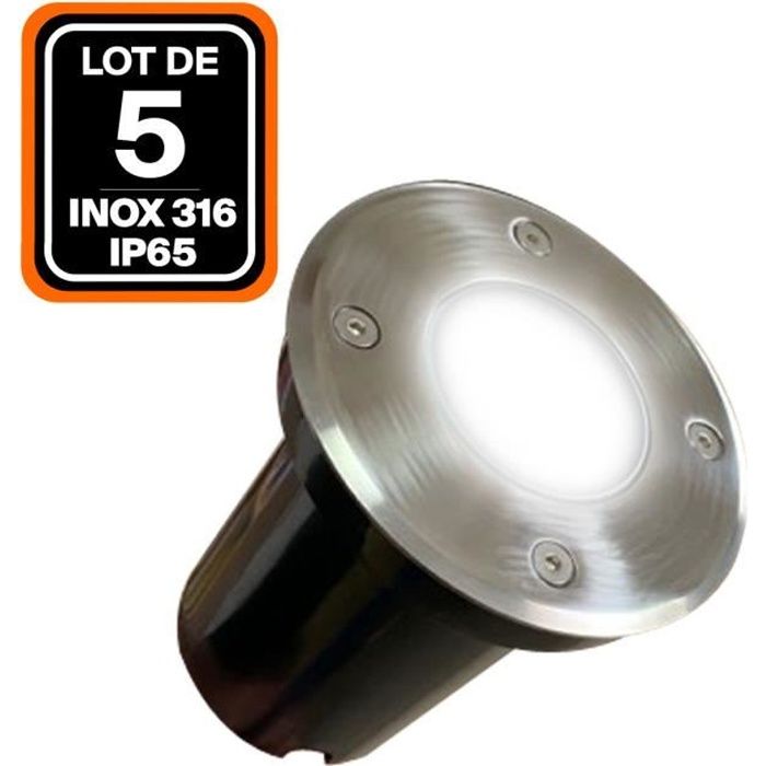 Lot De 5 Spots Encastrables Inox IP65 étanches 87mm Avec Douille Et LED - Neuf, Pour Intérieur/extérieur