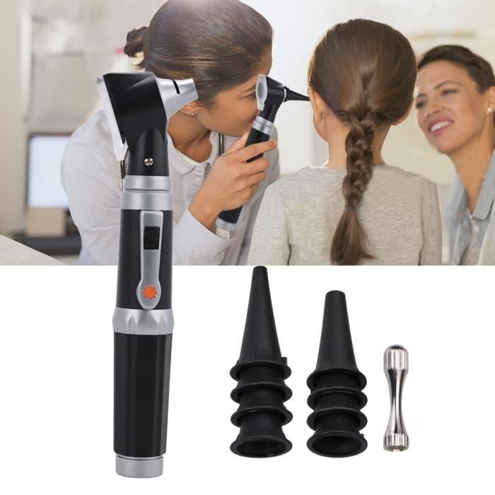 Q123632 Endoscope avec LED, grossissement 3x Otoscope visuel avec lampe auriculaire pour le nettoyage et l'inspection des oreilles,