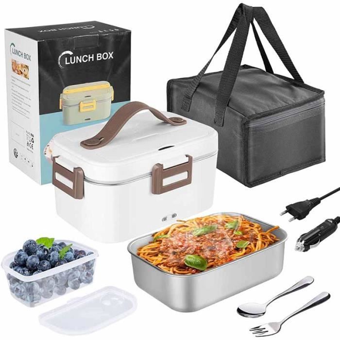 Gamelle Chauffante 60W,Boite Chauffante Repas 1,8L ,Lunch Box Chauffante  12-24-220V Pour Voiture Camion Bureau Travail Boite [140] - Cdiscount Maison