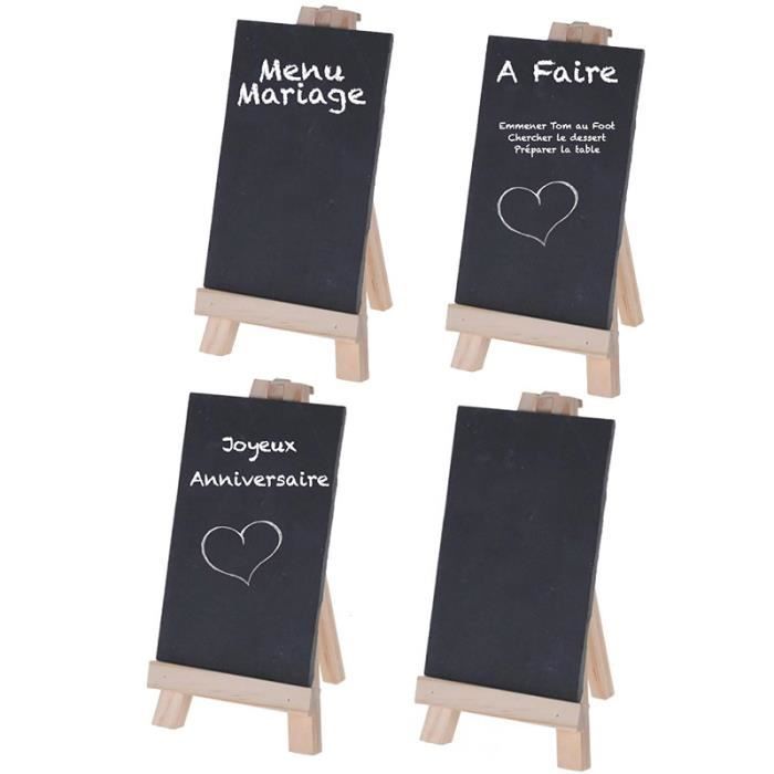 4 Mini Tableaux A Craie Sur Chevalet Pour Menu De Mariage Anniversaire Cdiscount Maison