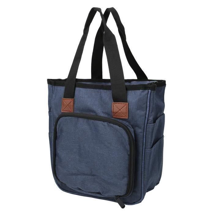 Sac De Rangement Portable Pour Laine Et Crochet - 15x13cm - Tissu Oxford - Idéal Pour Tricot, Crochet, Voyage - Avec Trou Pour Fil