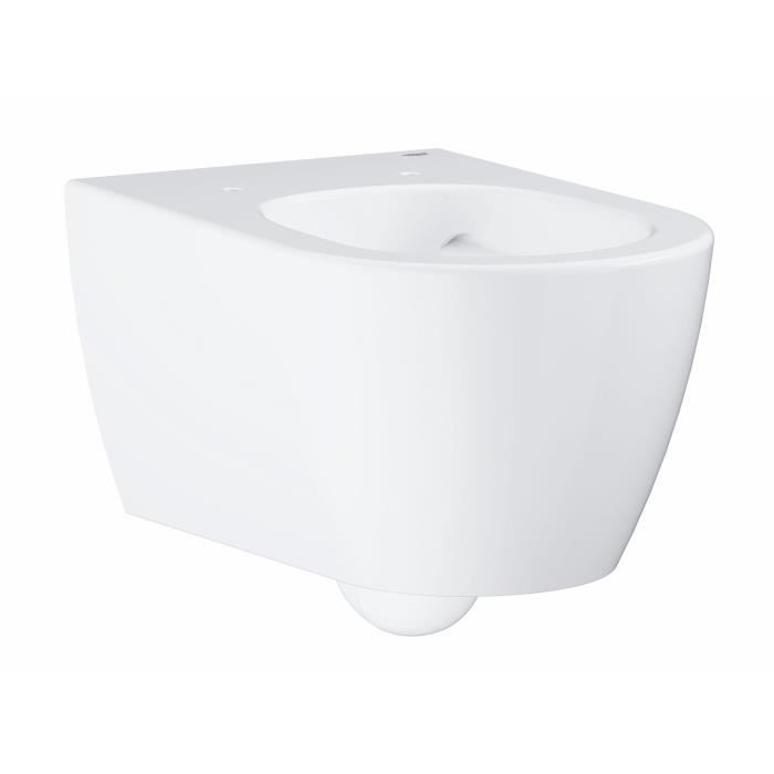 GROHE Cuvette WC suspendue, Essence Ceramic, sans rebord, traitement anti-calcaire et anti-bactérien