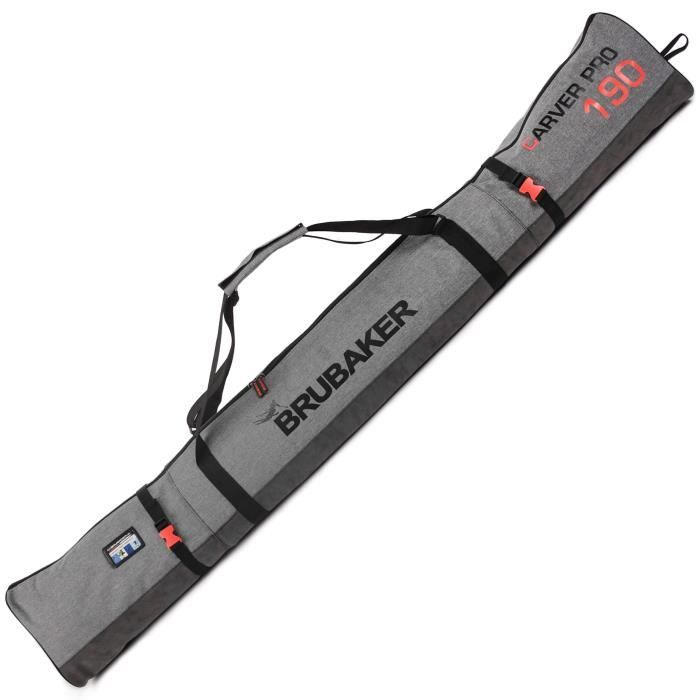 Housse à Skis BRUBAKER Carver Pro Rembourrée - 170cm Ou 190cm Pour 1 Paire Skis Et Bâtons