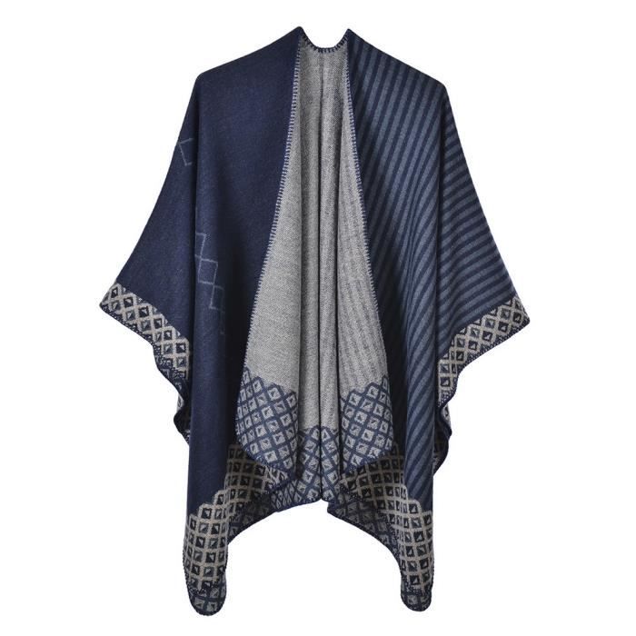 Générique Poncho Femme Hiver Élégant Châle Femme Chaud Poncho Cape