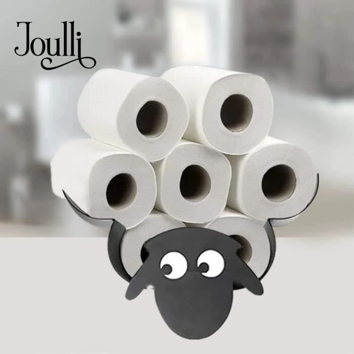 Noir IGNPION Support de Rouleau de Papier Toilette Port-Papier en métal Stockage de Papier en Forme de Mouton pour Salle de Bain