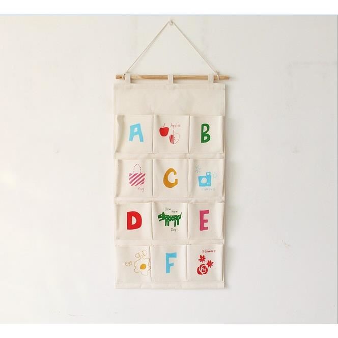 1pcs Sac De Rangement Suspendu Panier Pochette De Rangement Sac Organisateur Mural En Tissu Lin Et Coton Organiseur Achat Vente Panier Porte Buches Soldes Cdiscount