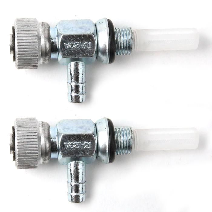 Lot De 2 Robinets De Carburant Universels M10 - Pour Moto, Quad, Kart, Générateur - Robinet Essence Marche/Arrêt Métal