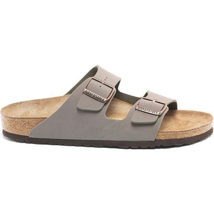 Nu-pieds Birkenstock Arizona Stone pour Femme - Synthétique - Semelle en Liège/Gomme - Gris