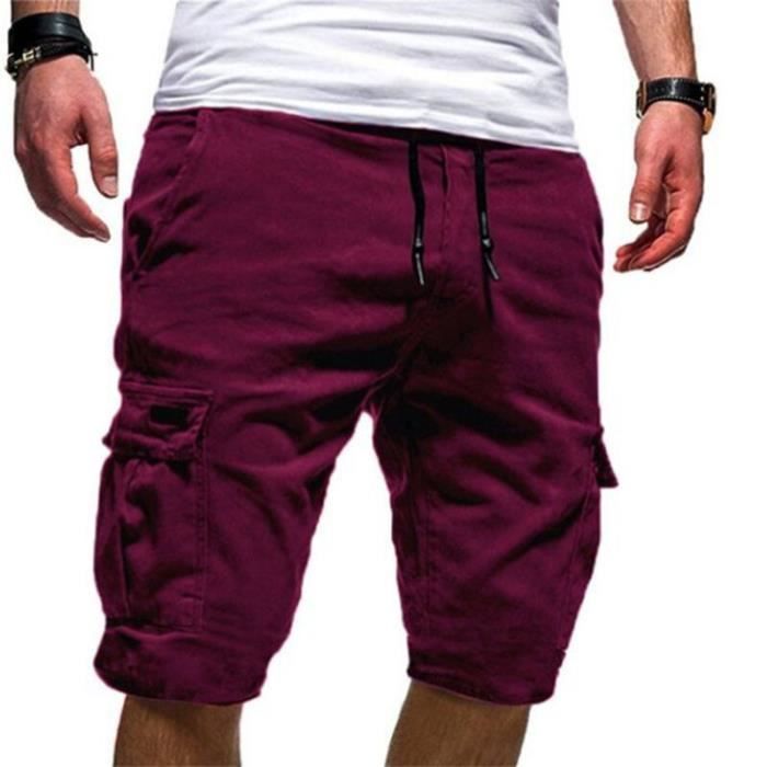 Short VTT Homme MTB – XXL (38x12), Noir, Cargo, Taille Ajustable, Poches
