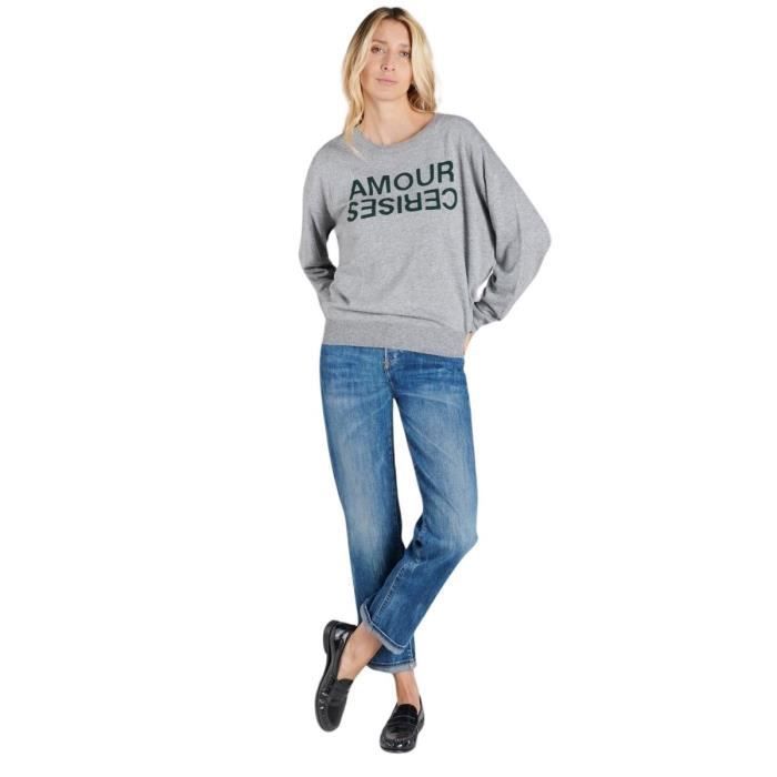 Pull femme Le Temps des cerises Spiro grey mel S Grey mel