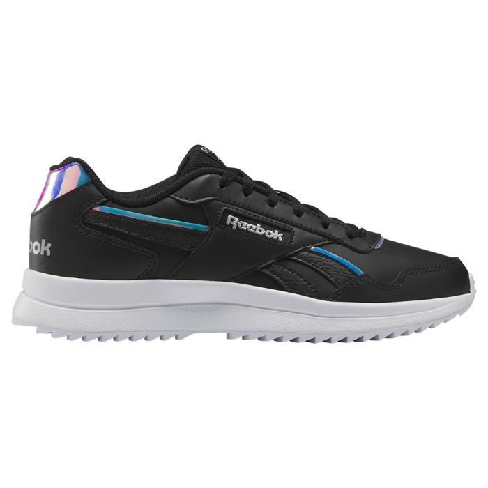 Chaussures Reebok Femme Glide SP Noir Cuir Lacets Plateforme Black white ftwr white silver metalic Cdiscount Chaussures