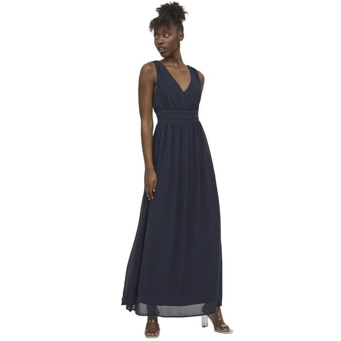 Robe longue VILA CLOTHES Vimilina Total Eclipse 34 Femme Total eclipse Cdiscount Pret a Porter