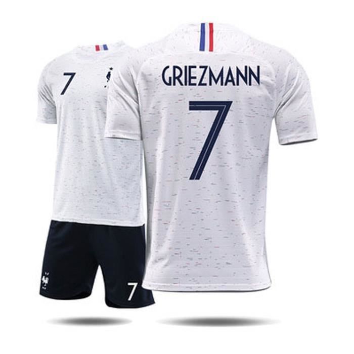Griezmann No7 Jersey Equipe De France 2 étoiles Maillots Foot Shorts De Football Enfant Homme Blanc