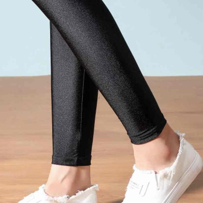PANTALON Legging noir brillant pour femme pantalon moulant