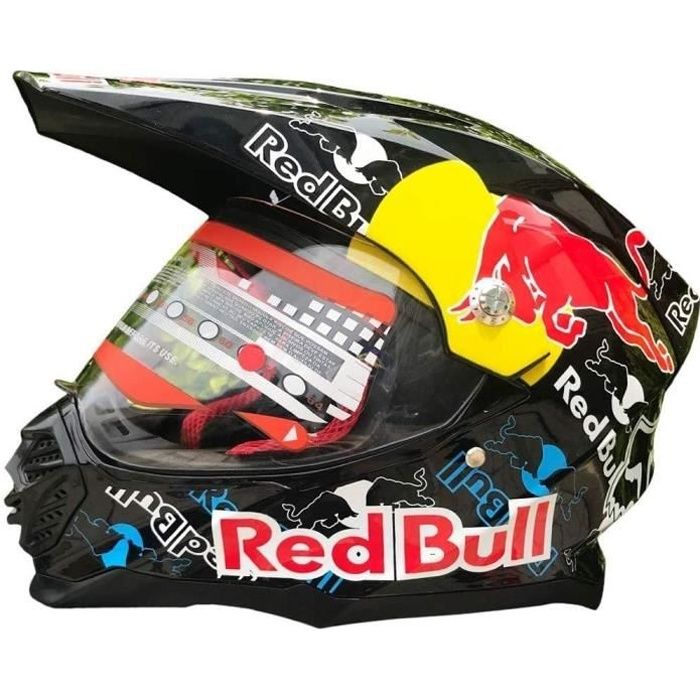 Casque Motocross Adulte Casque Moto Modulable Cross Moto,Certification ECE Casques Red Bull Moto Cross Homme Femme Casque VTT Inte