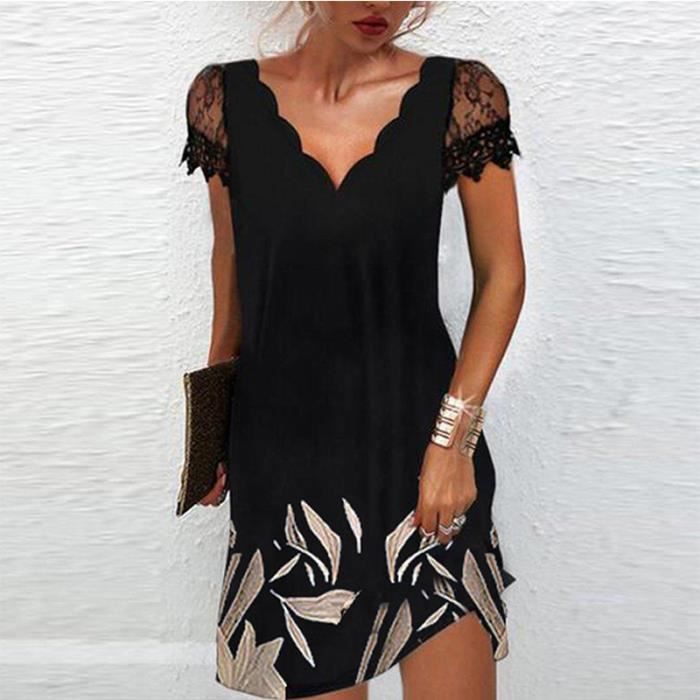 Robe Tunique Femme à Manches Courtes Rayée - Grandes Tailles, Tissu Côtelé Décontracté