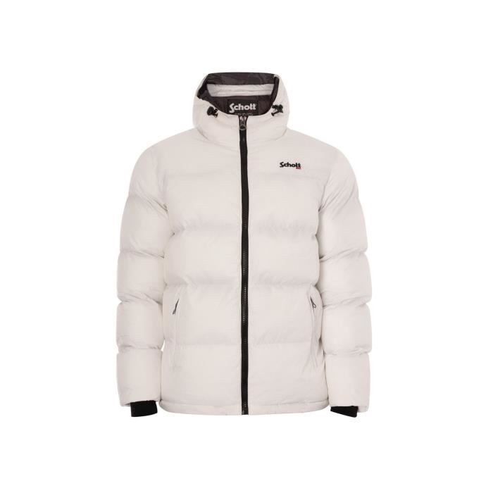 Doudoune capuche Schott Blanc Cdiscount Pr t Porter