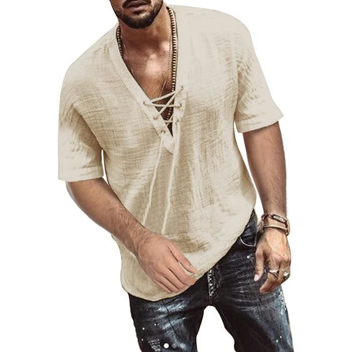 Chemise col v homme outlet