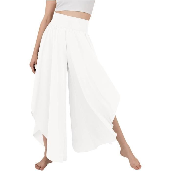 Pantalon Large Fluide Pantalon Femme Été Élégant - Taille