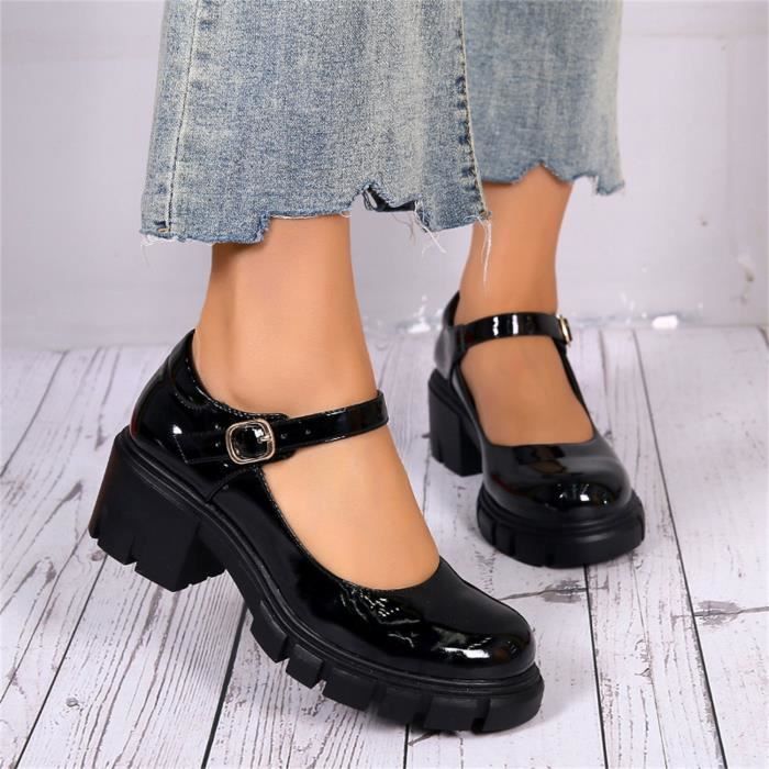 Chaussure talon rond best sale