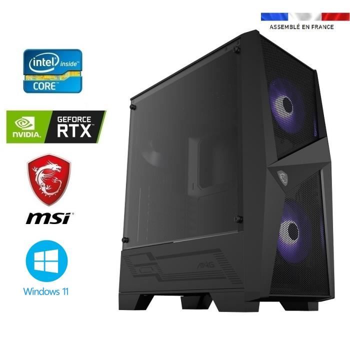 PC Gamer intel I7-12700F – RTX 4060 8GO MSI VENTUS 2X – 32GO RAM – SSD 1To + HDD 2To – WIFI – MSI MAG Forge 100M – Windows 11