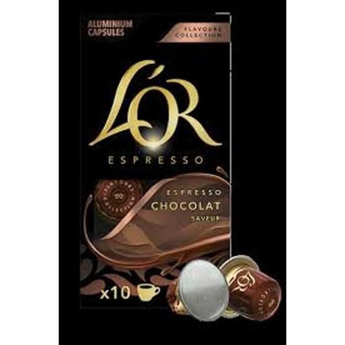 Café X10 capsules L’Or Espresso chocolat en aluminium compatibles Nespresso [IH738