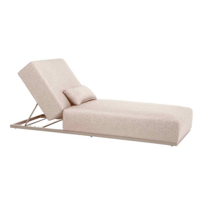 Bain de soleil avec coussin inclinable 5 positions beige Havana - Oviala