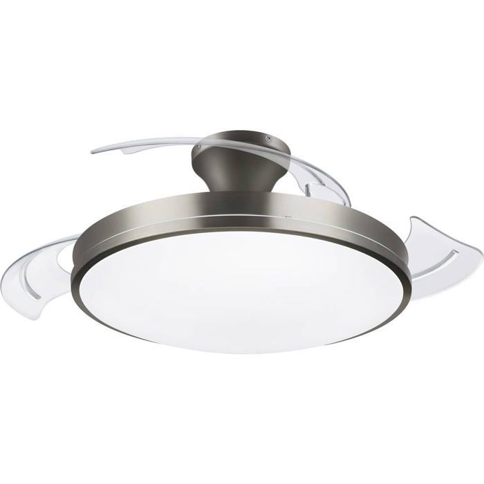 Philips LED Atlas Ventilateur de plafond 28 W 35 W (Ø x H) 490 mm x 418 mm nickel avec éclairage minuteur - Philips