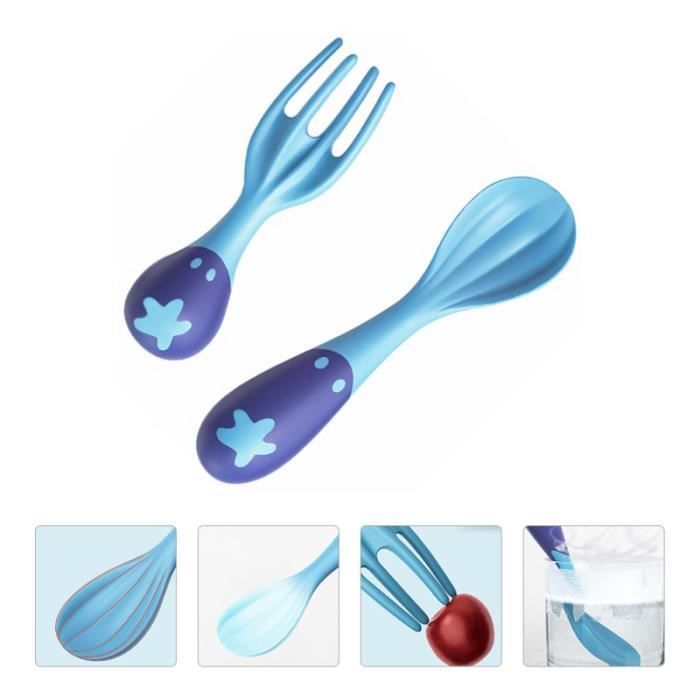 1 Ensemble De Vaisselle De Formation De Fourchette De De Cuillere D Apprentissage Pour Bebe Enfants Ustensiles Repas Bebe Cdiscount Puericulture Eveil Bebe
