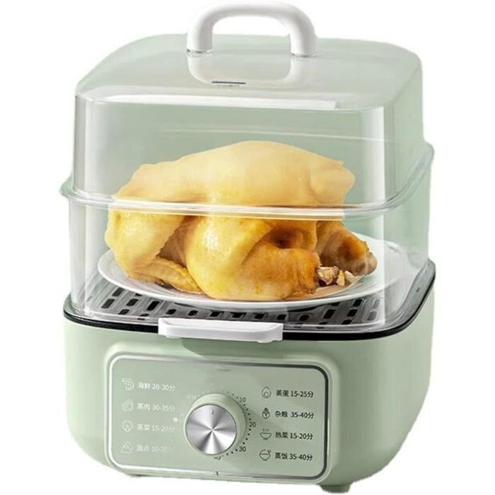 Mini Cuiseur Vapeur Électrique 1.7L Double Multifonction RELAX4LIFE - Vert, Antiadhésif