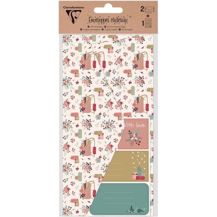 Lot De 4 Sacs Cadeaux Motif Floral ( Bleu ) [Novago