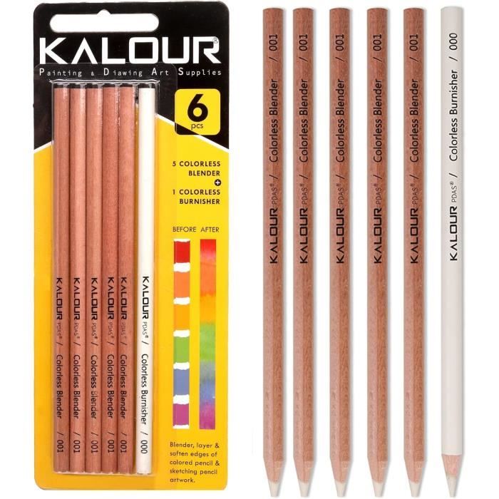 KALOUR Ensemble de crayons mélangeurs et brunissoirs incolores, non