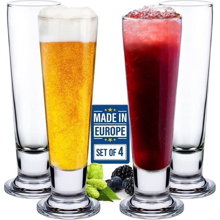 Lot De 2 Verres à Bière Pilsner 500 Ml – Verre Haut Design, Idéal Bière De Blé – Cadeau Pour Amateur De Bière - 4