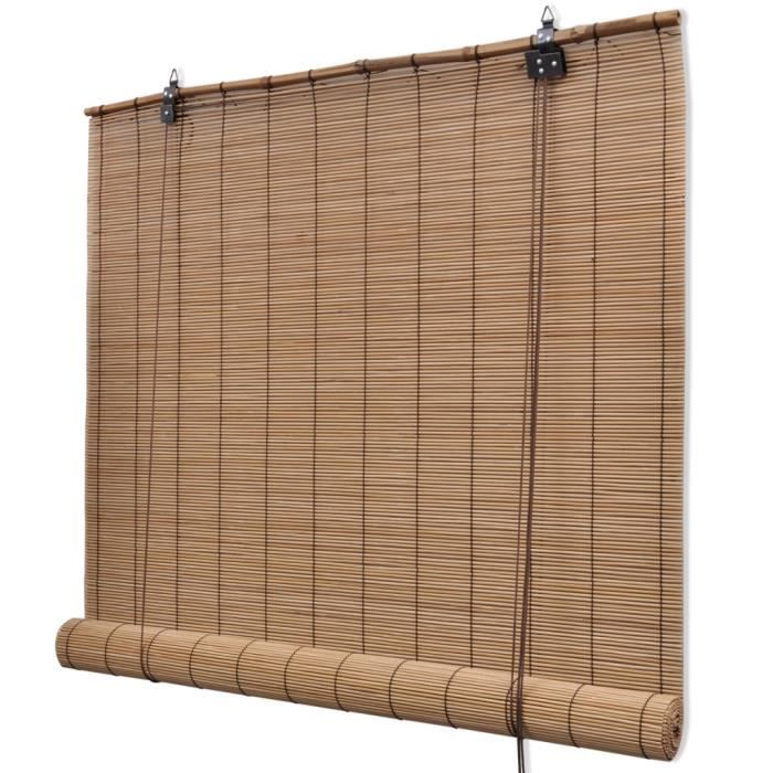 Store Enrouleur A Fenetre En Bambou Brun 80 X 160 Cm Rouleau Pour