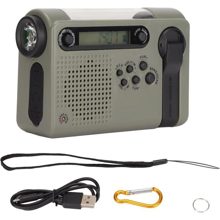Radio Urgence Manivelle Solaire 20000mAh - AM/FM/NOAA - Lampe Torche SOS - Charge Rapide 15W