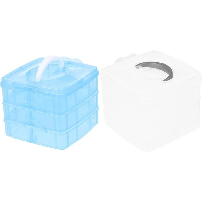 Support Rangement Tampons Encreurs - 2 Ensembles De 18 Cases, En Plastique Blanc, à Monter Soi-même, Pour Bureau - 10
